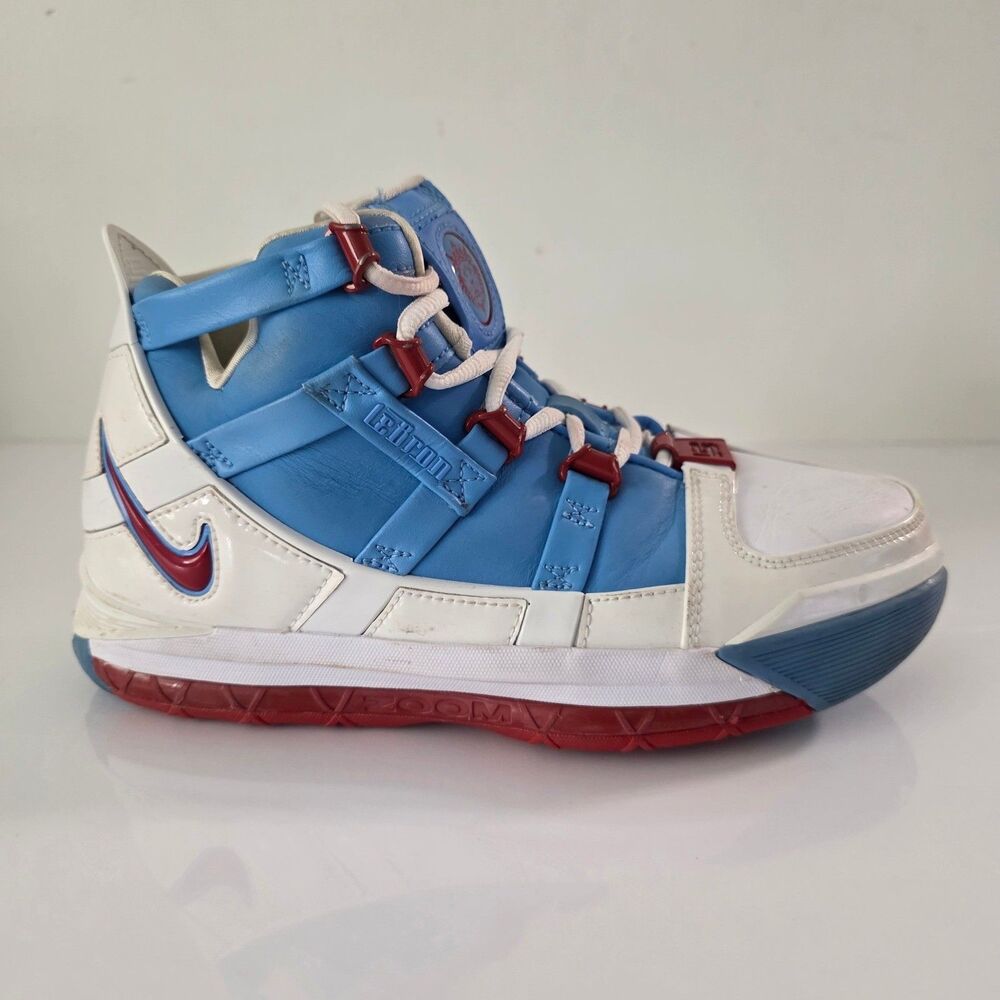 Nike Zoom LeBron 3 Retro Houston Oilers Blue White Red AO2434-400 Mens Size 6